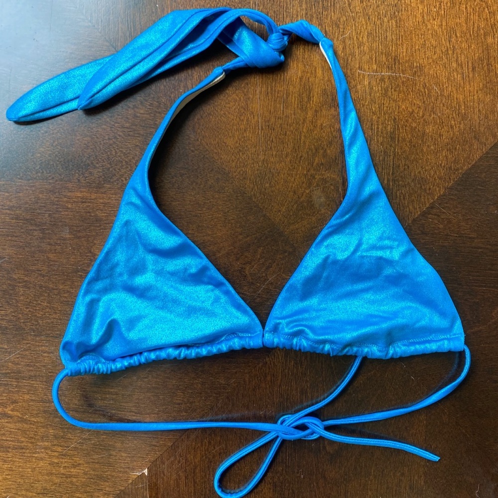 Victoria’s Secret Metallic Blue Bikini Top